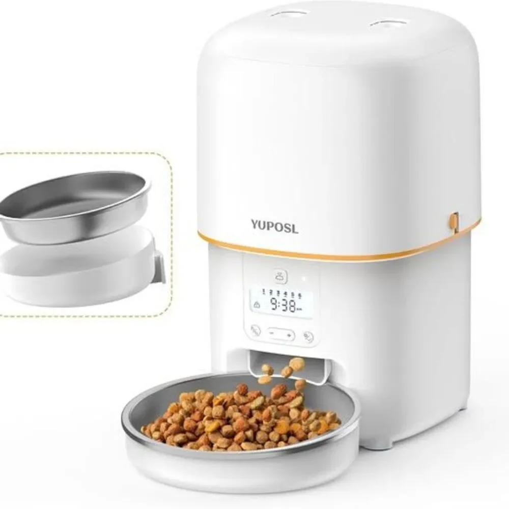 Yuposl Automatic Cat Feeder, 3L Cat Food Dispenser with Anti-Jam Design